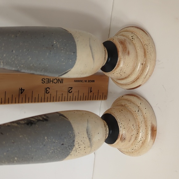 Folk Art Vintage wooden candlesticks - Picture 5 of 9